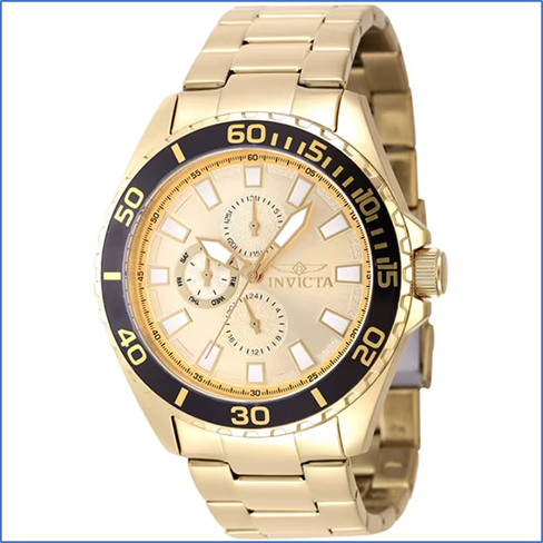 Invicta 47577 Men's Pro Diver Gold Tone Dial Bracelet Quartz Watch