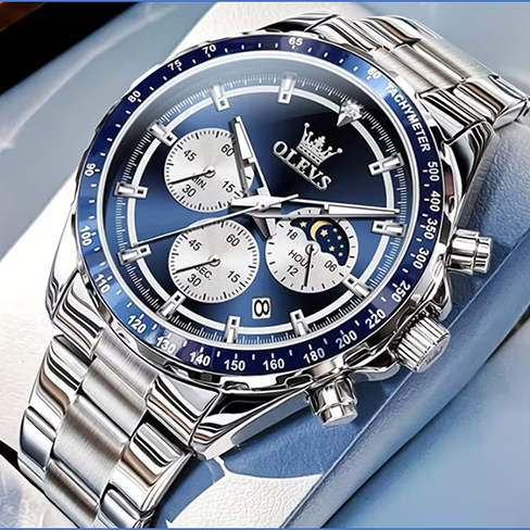 OLEVS Chronograph Watch blue and White